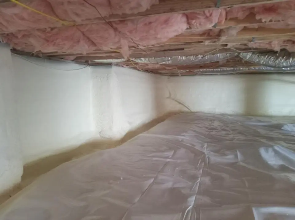 Crawl space encapsulation with closed-cell spray foam for Roof Waterproofing in South Houston